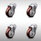 Service Caster 4 Inch SS Maroon Polyurethane Wheel Swivel Bolt Hole Caster Set SCC-SSBH20S414-PPUB-MRN-4 - alternate 1